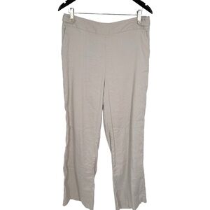 Talbots Khaki Linen Blend Wide Leg Pants size 12
